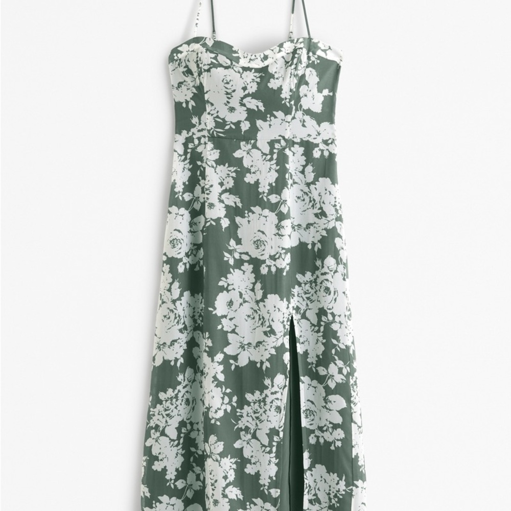 Abercrombie & Fitch Green Floral Midi Dress
